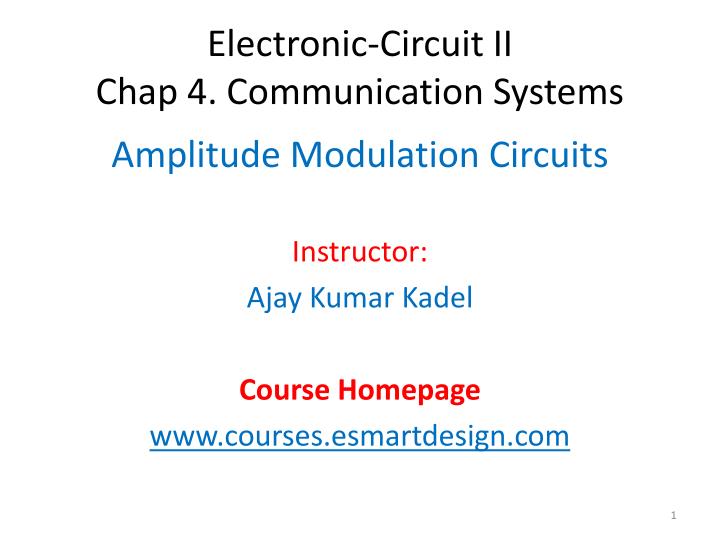 electronic circuit ii chap 4 communication systems