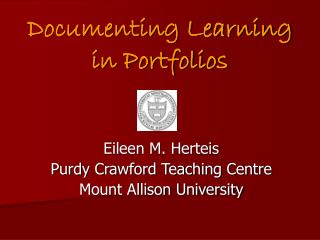 Documenting Learning in Portfolios