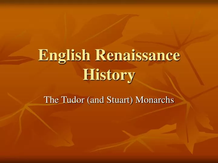 english renaissance history