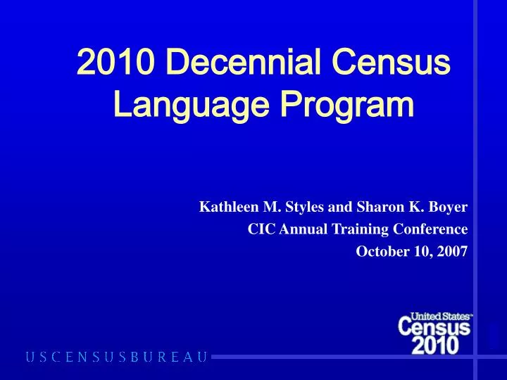 2010 decennial census language program
