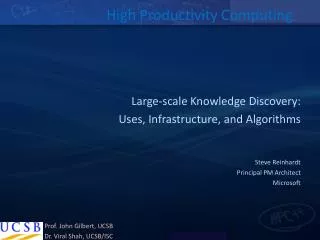 High Productivity Computing