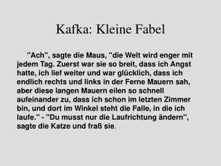 Kafka: Kleine Fabel