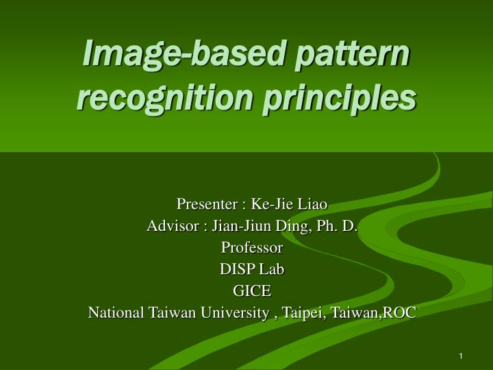image based pattern recognition principles