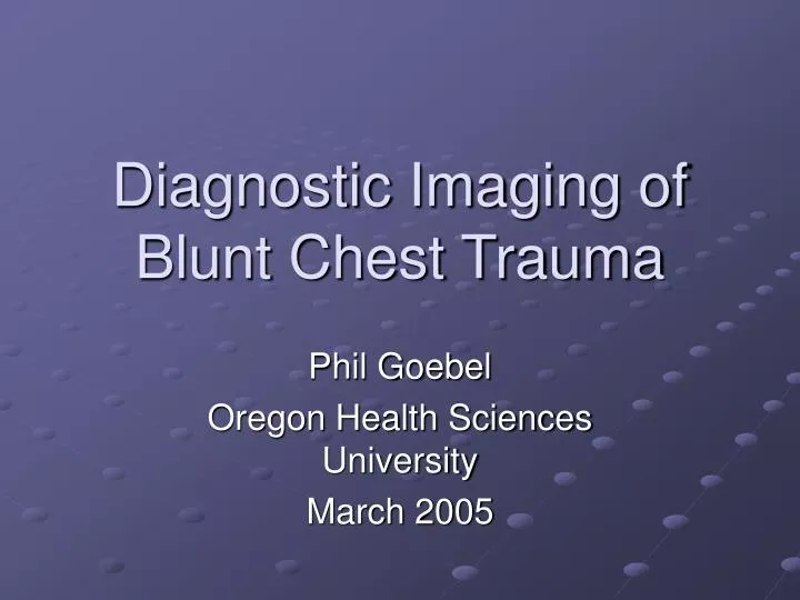 diagnostic imaging of blunt chest trauma