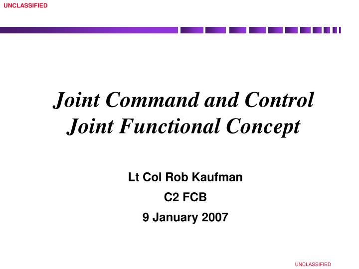 joint command and control joint functional concept