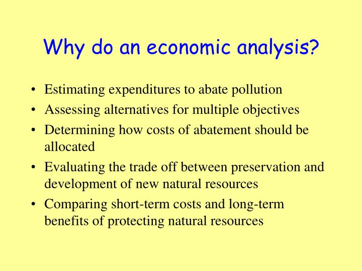 why do an economic analysis