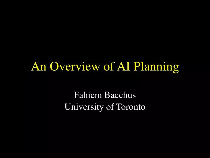 an overview of ai planning