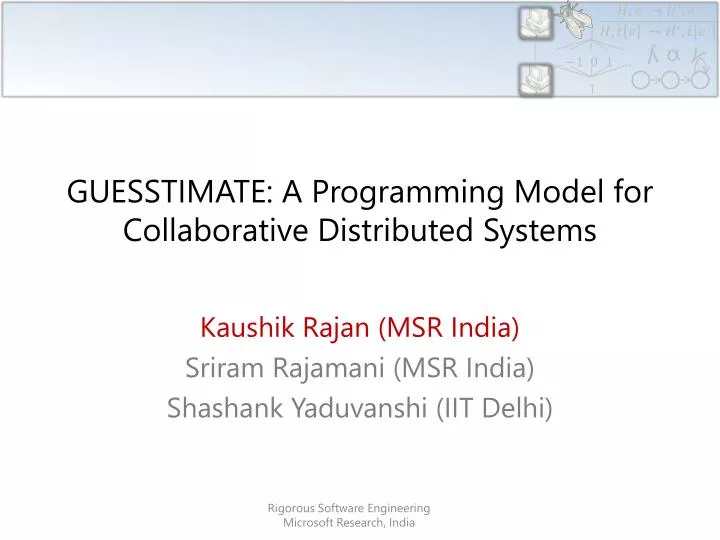 guesstimate a programming model for collaborative distributed systems