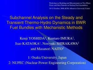 Subchannel Analysis on the Steady and Transient Thermo-Hydro Dynamics in BWR Fuel Bundles with Mechanistic Methods