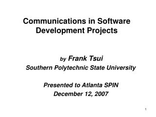 Communications in Software Development Projects