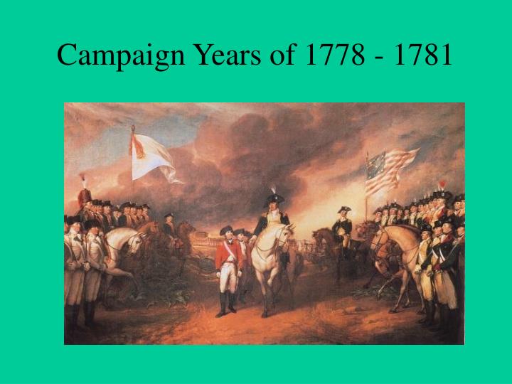 campaign years of 1778 1781