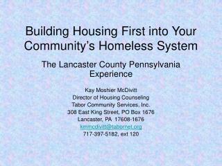 Building Housing First into Your Community’s Homeless System