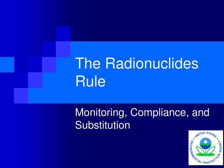 the radionuclides rule