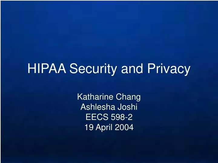 hipaa security and privacy