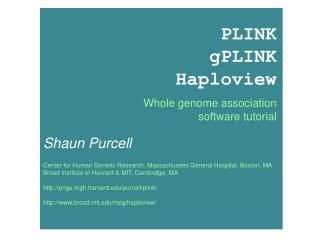 PLINK gPLINK Haploview Whole genome association software tutorial