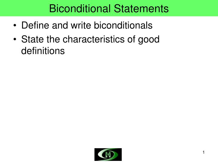 biconditional statements