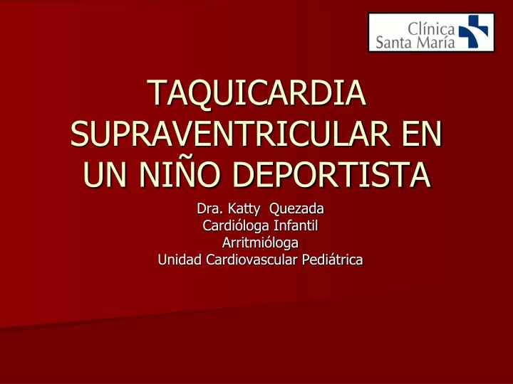 taquicardia supraventricular en un ni o deportista