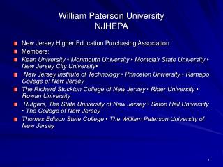 William Paterson University NJHEPA