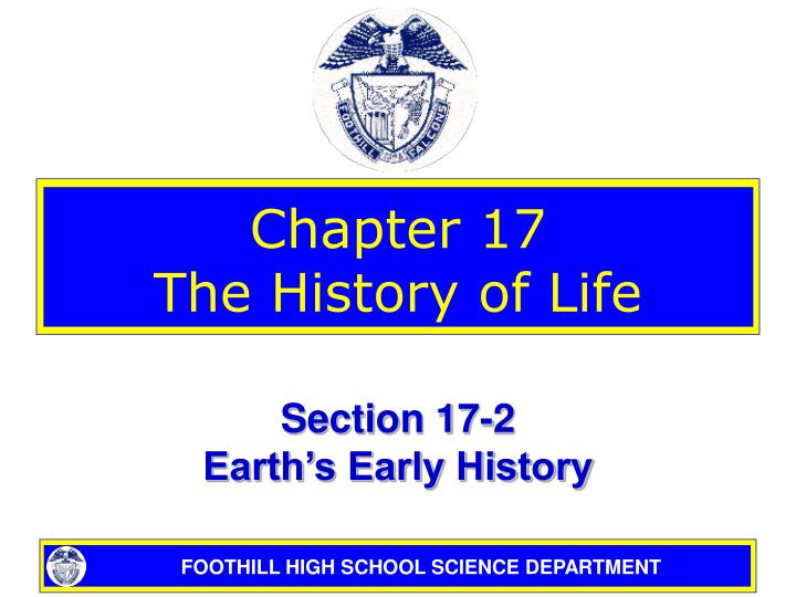 chapter 17 the history of life
