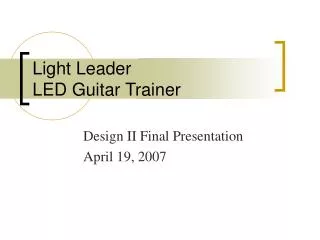 Light Leader LED Guitar Trainer