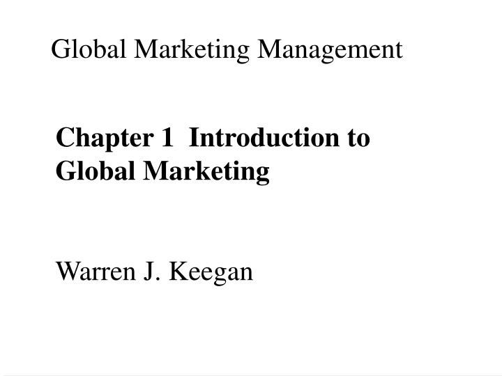 global marketing management