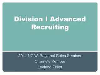Division I Advanced Recruiting