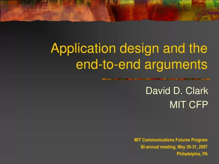 application design and the end to end arguments