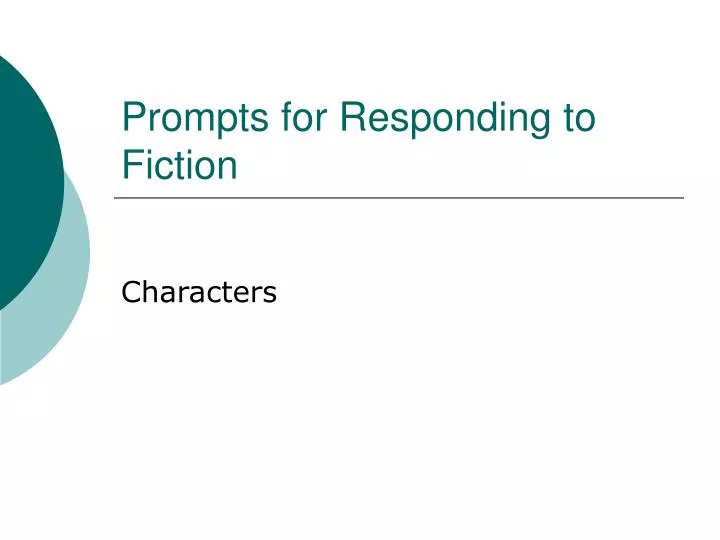 prompts for responding to fiction