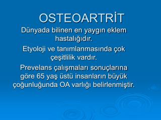 OSTEOARTRİT