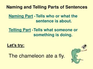 Naming and Telling Parts of Sentences