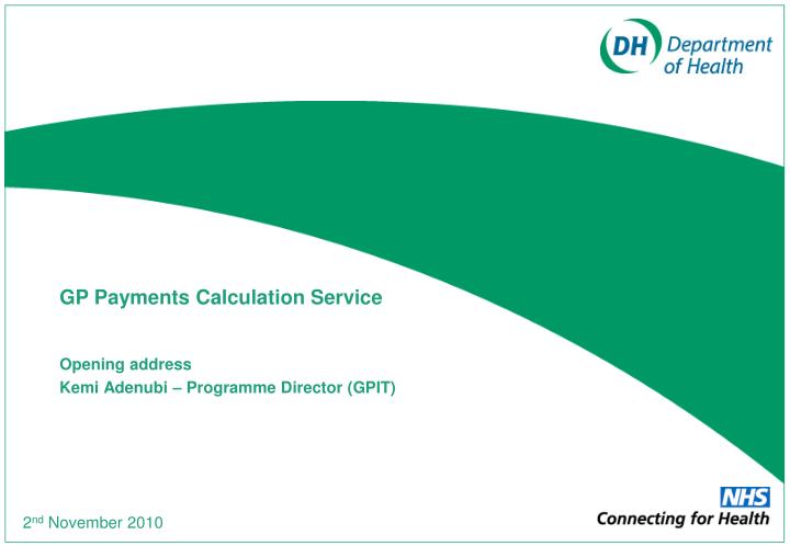 gp payments calculation service