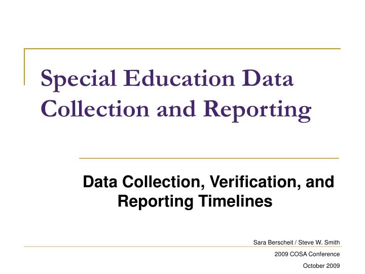 special education data collection and reporting