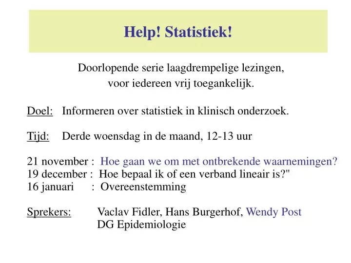 help statistiek