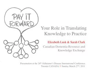 Your Role in Translating Knowledge to Practice