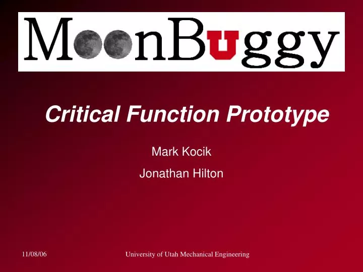 critical function prototype