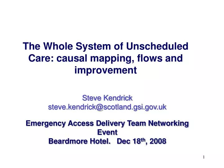 the whole system of unscheduled care causal mapping flows and improvement