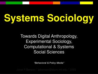 Systems Sociology