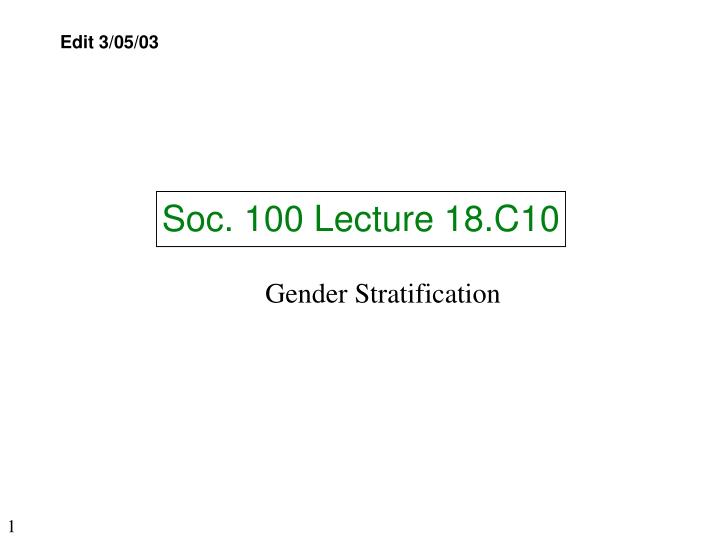 soc 100 lecture 18 c10