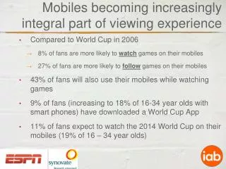 Mobiles becoming increasingly integral part of viewing experience