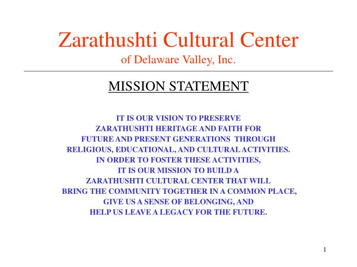 zarathushti cultural center of delaware valley inc