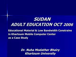 SUDAN ADULT EDUCATION OCT 2006