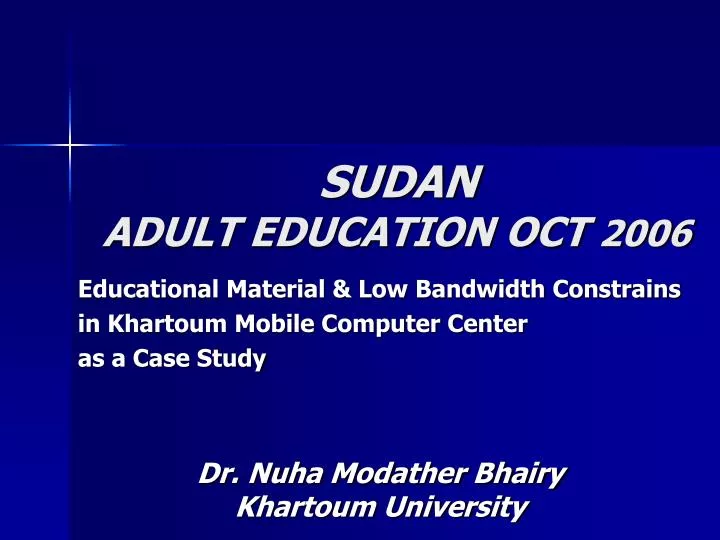 sudan adult education oct 2006