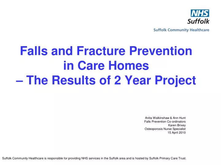 falls and fracture prevention in care homes the results of 2 year project
