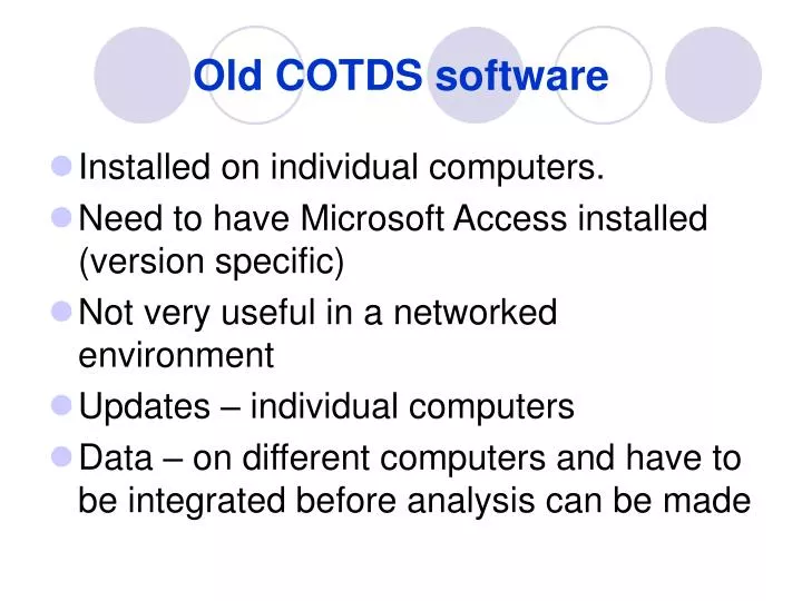 old cotds software