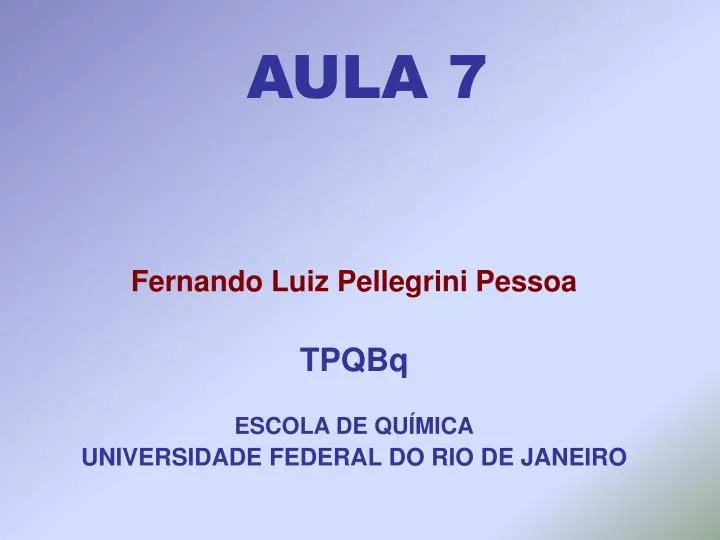 Das Pessoas - Aula 002 | PPT