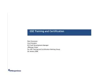 GSE Training and Certification