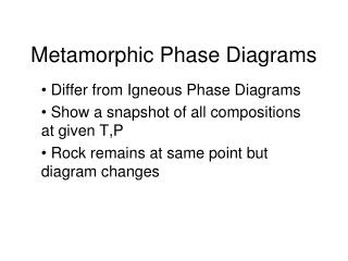 Metamorphic Phase Diagrams