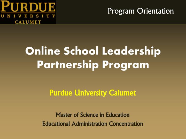 online school leadership partnership program