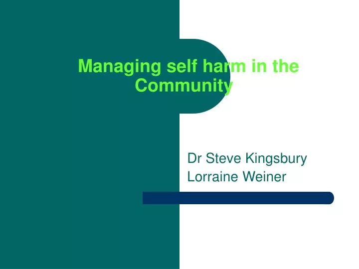 managing self harm in the community