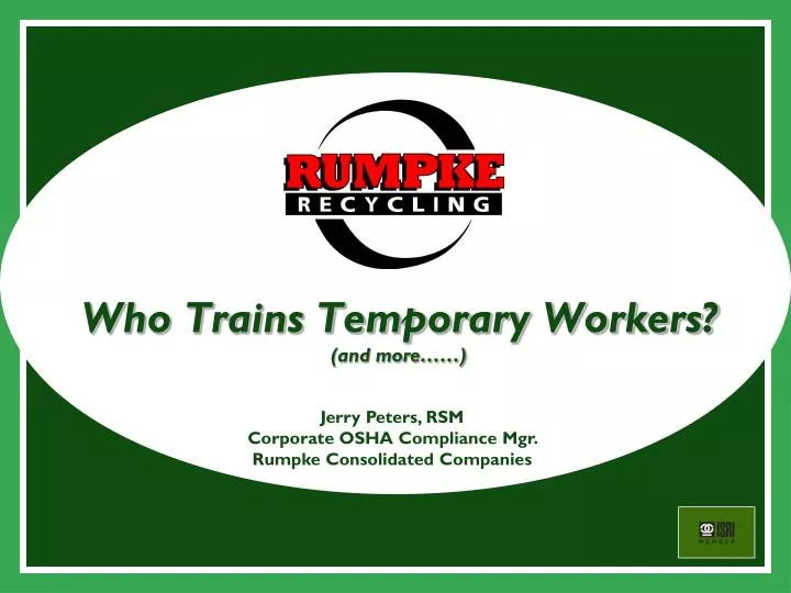 who trains temporary workers and more